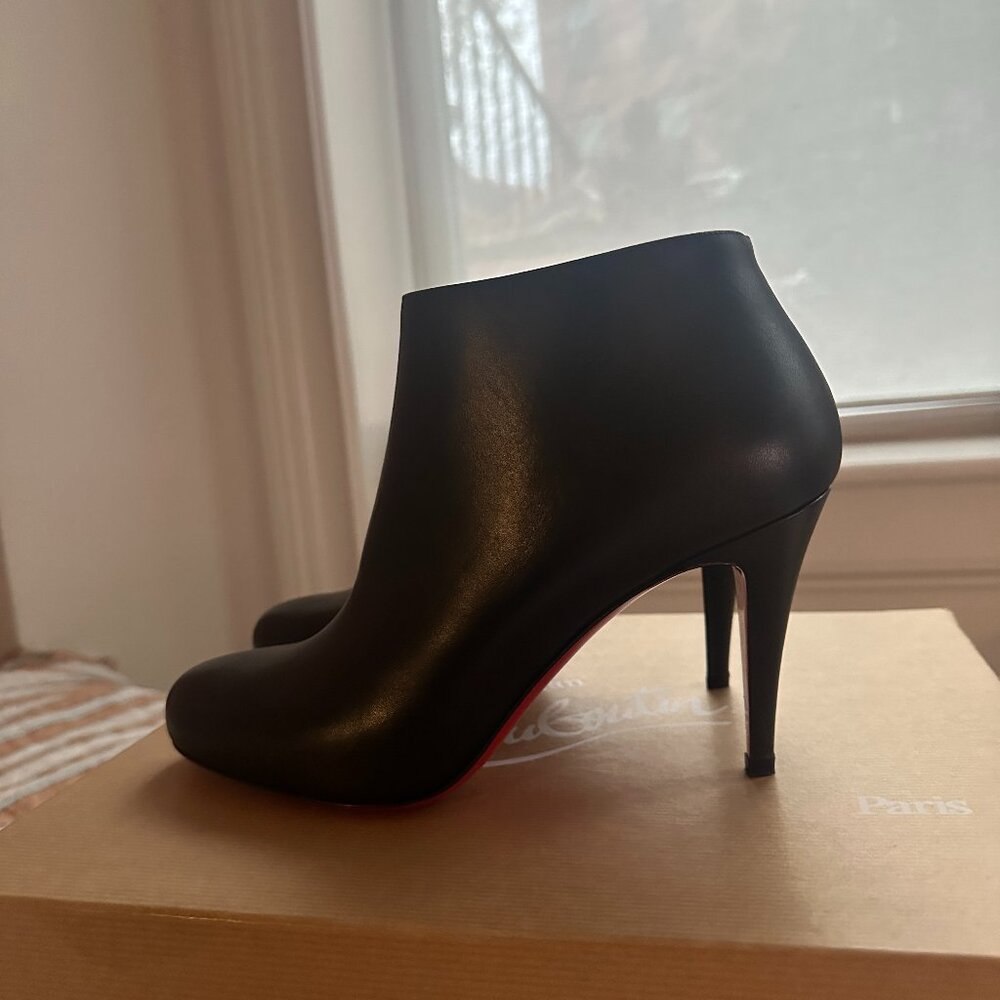 BRAND NEW Christian Louboutin Belle 85 Black Booties with red sole  size 40